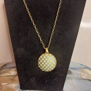 Kiam Family Gold Tone Pastel Green Stone Necklace